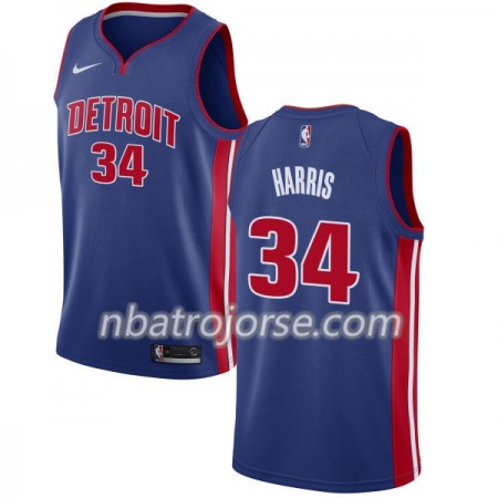 Män Detroit Pistons Tröja Tobias Harris 34 Nike 2017-18 Blå Swingman